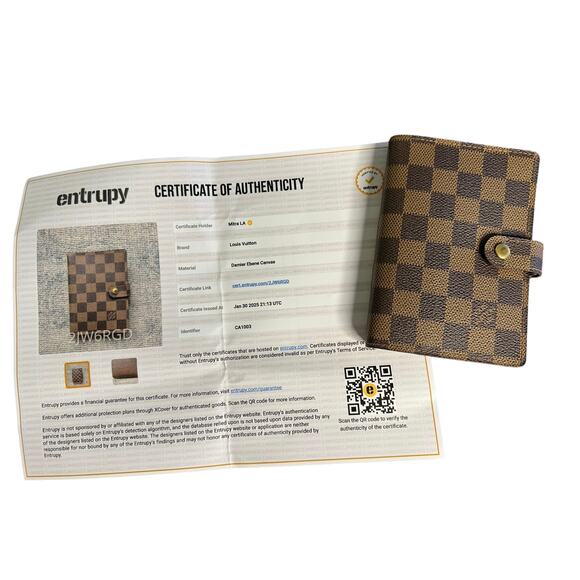 Louis Vuitton Small Ring Agenda Cover in Damier Ebene w/Dustbag & COA - Picture 12 of 12